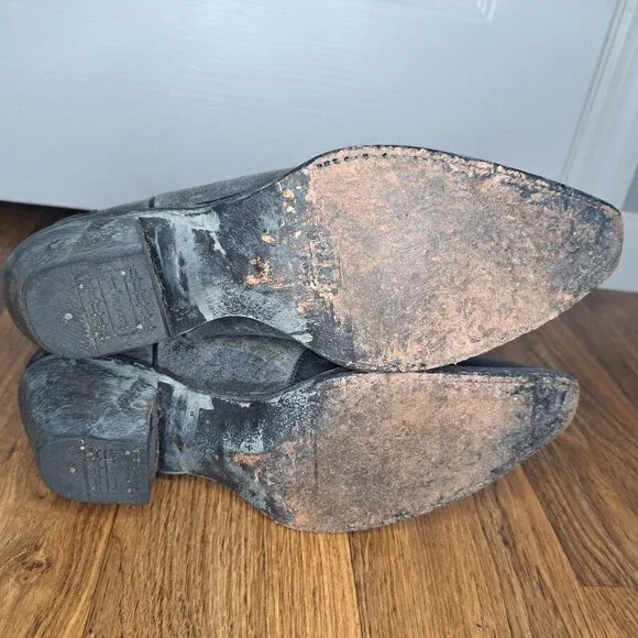 Corral Distressed Black Embellished Cowboy Boots Size 8.5 - Picture 4 of 7